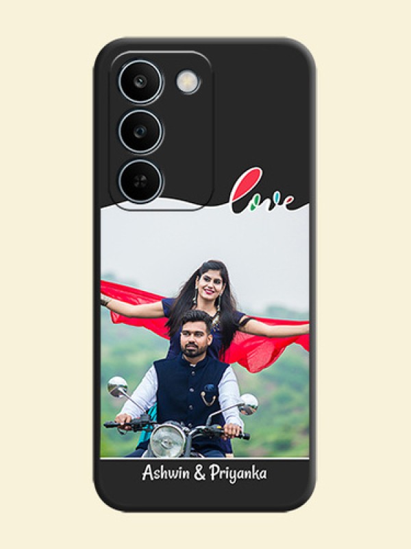 Fall in Love Pattern with Picture on Photo On Space Black Custom Soft Matte Mobile Back Cover - Realme C83 5G