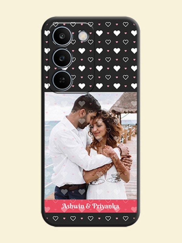White Color Love Symbols with Text Design on Photo On Space Black Custom Soft Matte Mobile Back Cover - Realme C83 5G