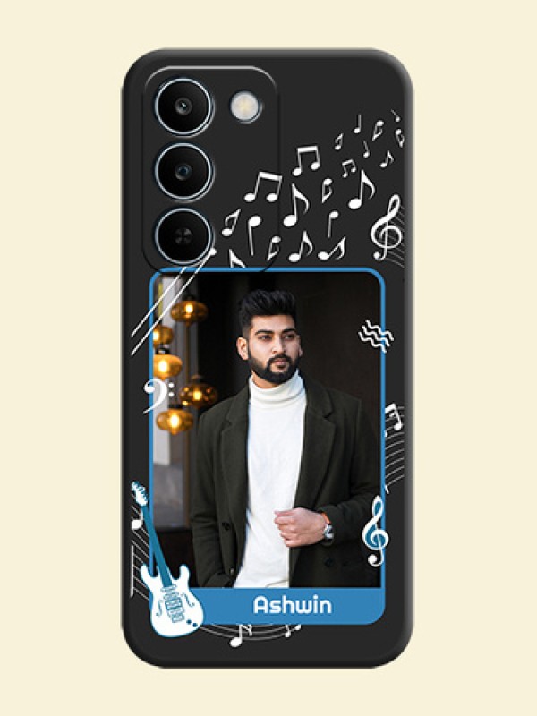 Musical Theme Design with Text on Photo On Space Black Custom Soft Matte Mobile Back Cover - Realme C83 5G
