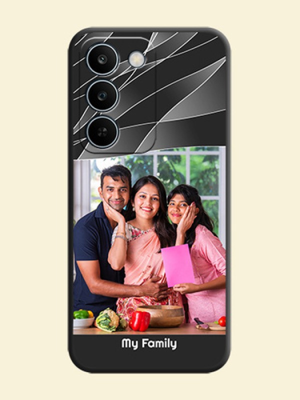 Mixed Wave Lines on Photo On Space Black Custom Soft Matte Mobile Back Cover - Realme C83 5G