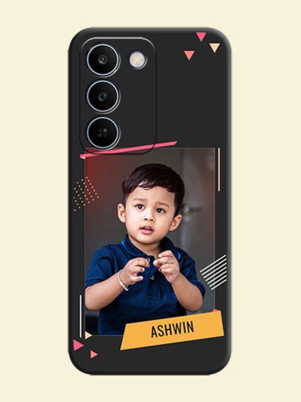 Photo Frame with Triangle Small Dots on Photo On Space Black Custom Soft Matte Mobile Back Cover - Realme C83 5G