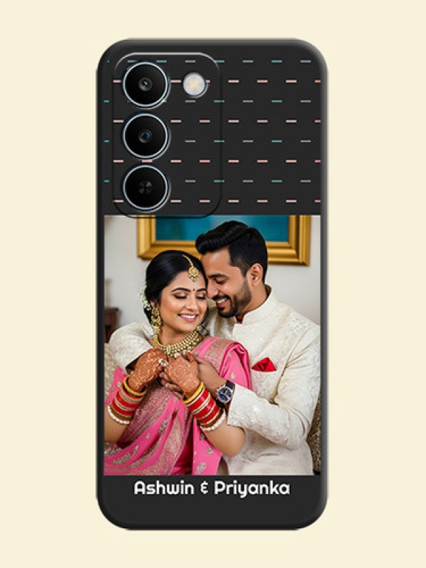 Line Pattern Design with Text On Space Black Custom Soft Matte Mobile Back Cover - Realme C83 5G