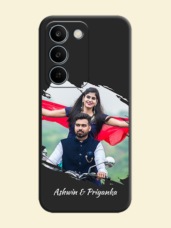 Grunge Brush Strokes on Photo On Space Black Custom Soft Matte Mobile Back Cover - Realme C83 5G