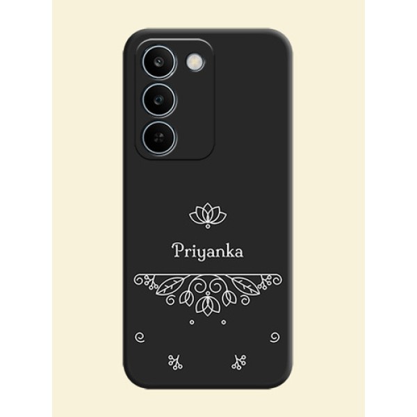 Lotus Garden Custom Text On Space Black Custom Soft Matte Mobile Back Cover - Realme C83 5G Lotus Garden Custom Text On Space Black Custom Soft Matte Mobile Back Cover - Realme C83 5G