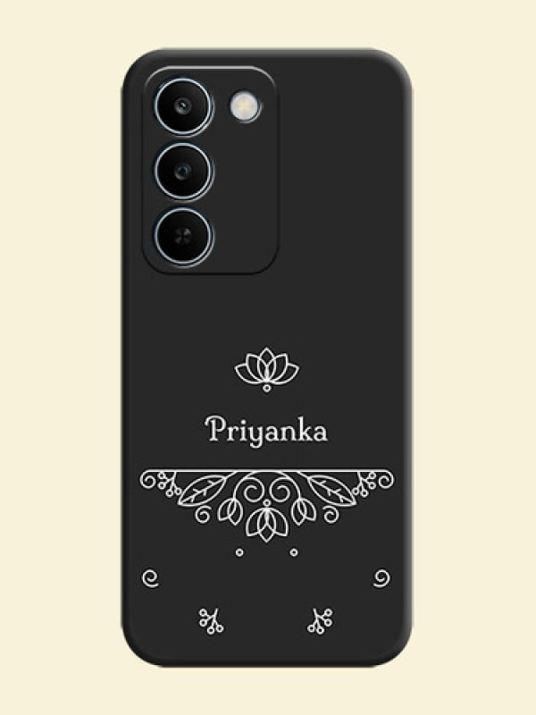 Lotus Garden Custom Text On Space Black Custom Soft Matte Mobile Back Cover - Realme C83 5G