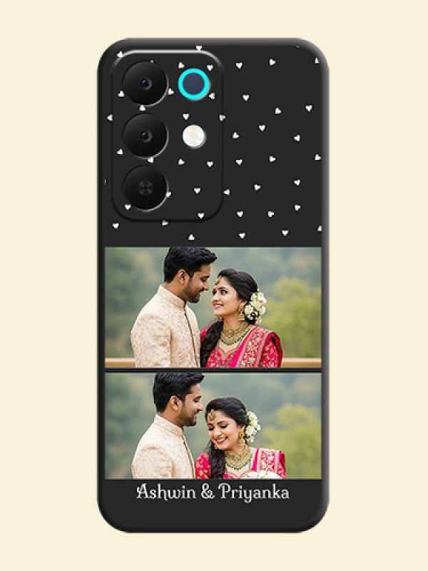 Miniature Love Symbols with Name On Space Black Custom Soft Matte Mobile Back Cover - Realme C85 5G
