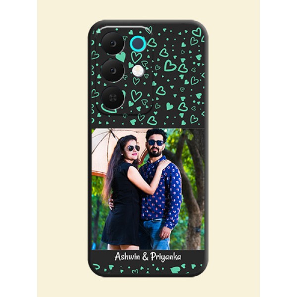 Sea Green Indefinite Love Pattern on Photo On Space Black Custom Soft Matte Mobile Back Cover - Realme C85 5G Sea Green Indefinite Love Pattern on Photo On Space Black Custom Soft Matte Mobile Back Cover - Realme C85 5G