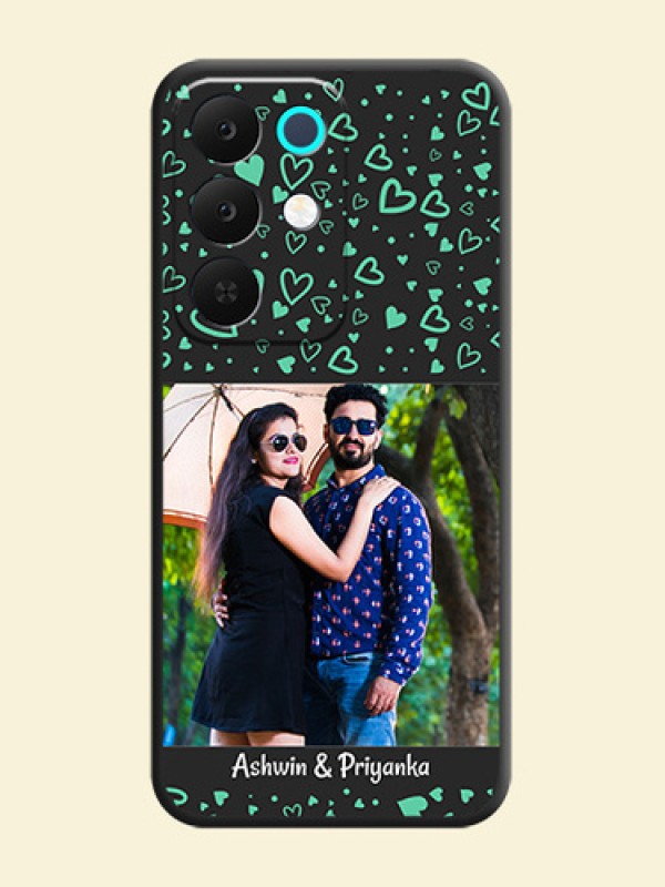 Sea Green Indefinite Love Pattern on Photo On Space Black Custom Soft Matte Mobile Back Cover - Realme C85 5G