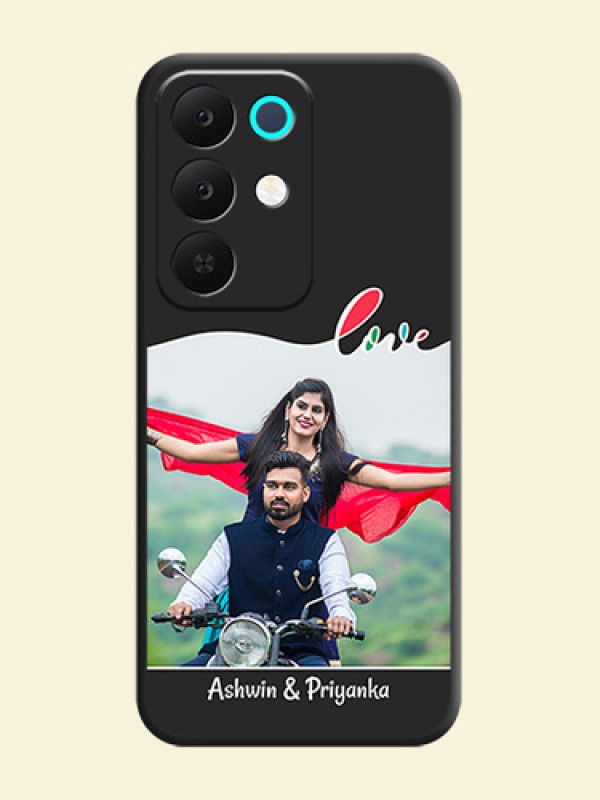 Fall in Love Pattern with Picture on Photo On Space Black Custom Soft Matte Mobile Back Cover - Realme C85 5G