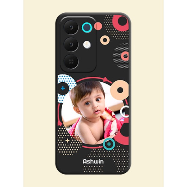 Multicoloured Round Image On Space Black Custom Soft Matte Mobile Back Cover - Realme C85 5G Multicoloured Round Image On Space Black Custom Soft Matte Mobile Back Cover - Realme C85 5G