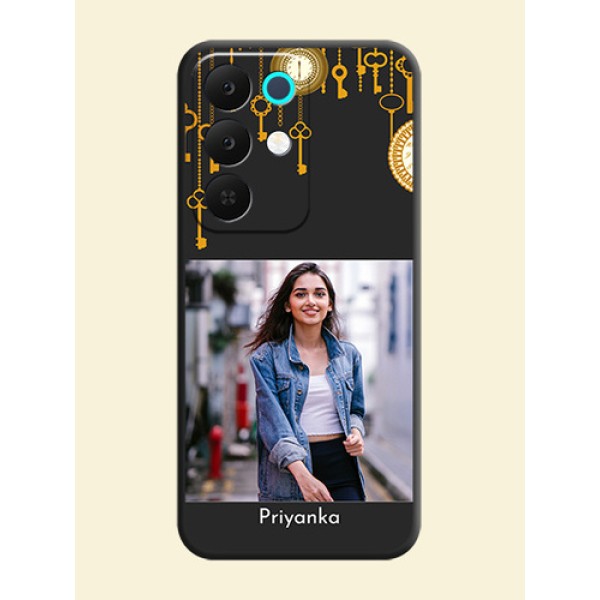 Decorative Design with Text On Space Black Custom Soft Matte Mobile Back Cover - Realme C85 5G