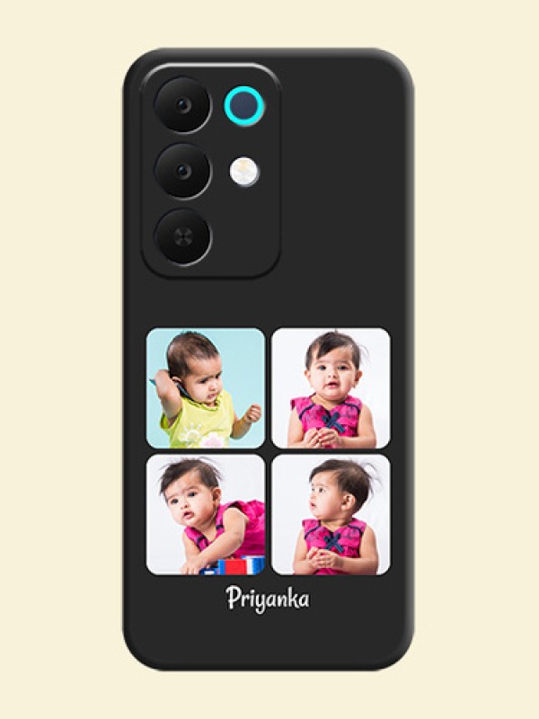 Floral Art with 6 Image Holder on Photo On Space Black Custom Soft Matte Mobile Back Cover - Realme C85 5G