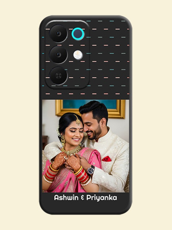Line Pattern Design with Text On Space Black Custom Soft Matte Mobile Back Cover - Realme C85 5G