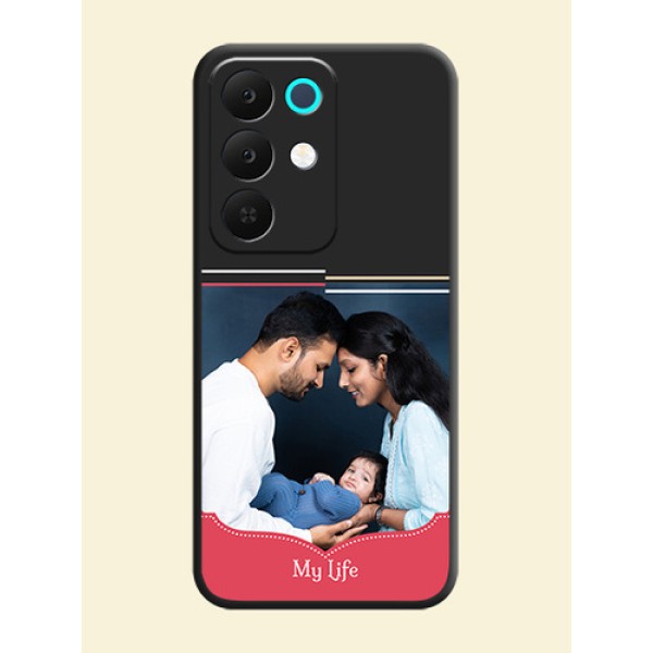 Classic Plain Design with Name On Space Black Custom Soft Matte Mobile Back Cover - Realme C85 5G Classic Plain Design with Name On Space Black Custom Soft Matte Mobile Back Cover - Realme C85 5G