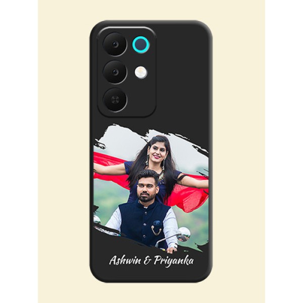 Grunge Brush Strokes on Photo On Space Black Custom Soft Matte Mobile Back Cover - Realme C85 5G Grunge Brush Strokes on Photo On Space Black Custom Soft Matte Mobile Back Cover - Realme C85 5G
