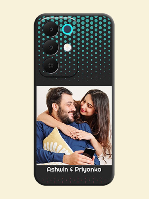 Faded Dots with Grunge Photo Frame and Text On Space Black Custom Soft Matte Mobile Back Cover - Realme C85 5G