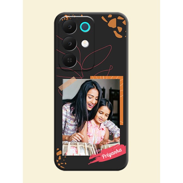 Orange Photo Frame On Space Black Custom Soft Matte Mobile Back Cover - Realme C85 5G Orange Photo Frame On Space Black Custom Soft Matte Mobile Back Cover - Realme C85 5G