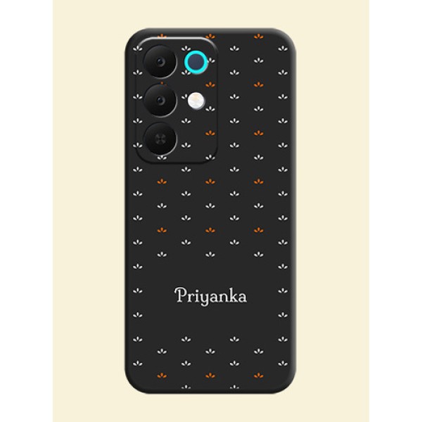 Simple Pattern With Custom Text On Space Black Custom Soft Matte Mobile Back Cover - Realme C85 5G Simple Pattern With Custom Text On Space Black Custom Soft Matte Mobile Back Cover - Realme C85 5G