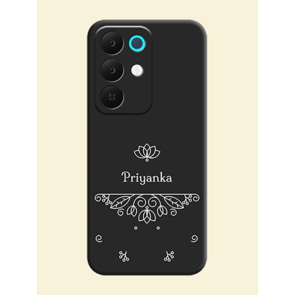 Lotus Garden Custom Text On Space Black Custom Soft Matte Mobile Back Cover - Realme C85 5G Lotus Garden Custom Text On Space Black Custom Soft Matte Mobile Back Cover - Realme C85 5G