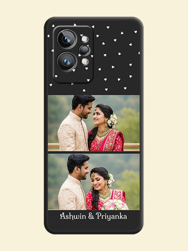 Miniature Love Symbols with Name on Space Black Custom Soft Matte Back Cover - Realme GT 2 Pro 5G
