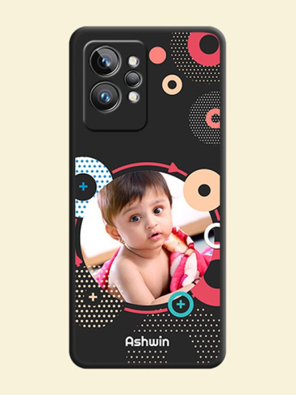 Multicoloured Round Image on Personalised Space Black Soft Matte Cases - Realme GT 2 Pro 5G