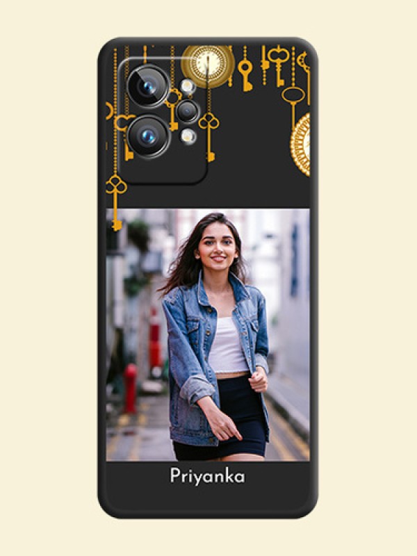 Decorative Design with Text on Space Black Custom Soft Matte Back Cover - Realme GT 2 Pro 5G