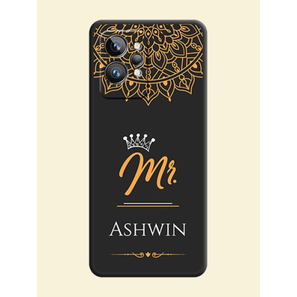Mr Name with Floral Design on Personalised Space Black Soft Matte Cases - Realme GT 2 Pro 5G Mr Name with Floral Design on Personalised Space Black Soft Matte Cases - Realme GT 2 Pro 5G