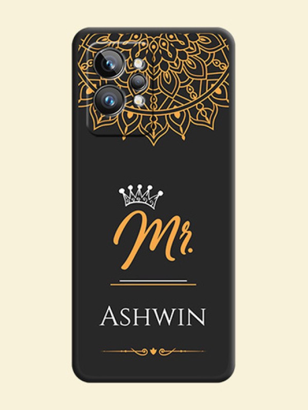 Mr Name with Floral Design  on Personalised Space Black Soft Matte Cases - Realme GT 2 Pro 5G