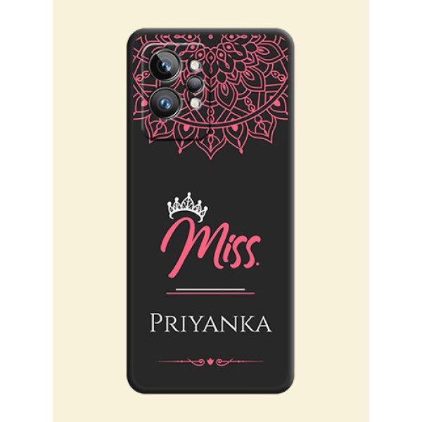 Mrs Name with Floral Design on Space Black Personalized Soft Matte Phone Covers - Realme GT 2 Pro 5G Mrs Name with Floral Design on Space Black Personalized Soft Matte Phone Covers - Realme GT 2 Pro 5G