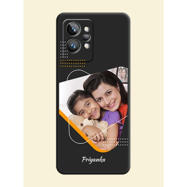 Yellow Triangle on Photo on Space Black Soft Matte Phone Cover - Realme GT 2 Pro 5G Yellow Triangle on Photo on Space Black Soft Matte Phone Cover - Realme GT 2 Pro 5G