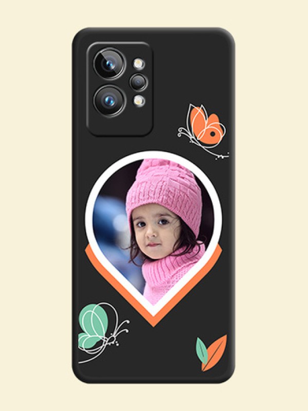 Upload Pic With Simple Butterly Design On Space Black Personalized Soft Matte Phone Covers -Realme Gt 2 Pro 5G