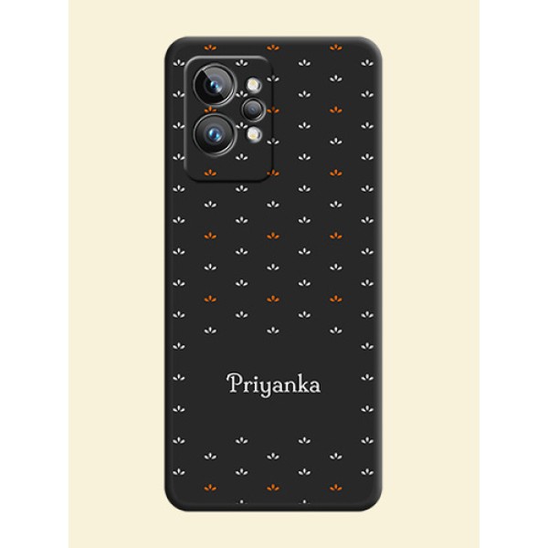 Simple Pattern With Custom Text On Space Black Personalized Soft Matte Phone Covers -Realme Gt 2 Pro 5G Simple Pattern With Custom Text On Space Black Personalized Soft Matte Phone Covers -Realme Gt 2 Pro 5G