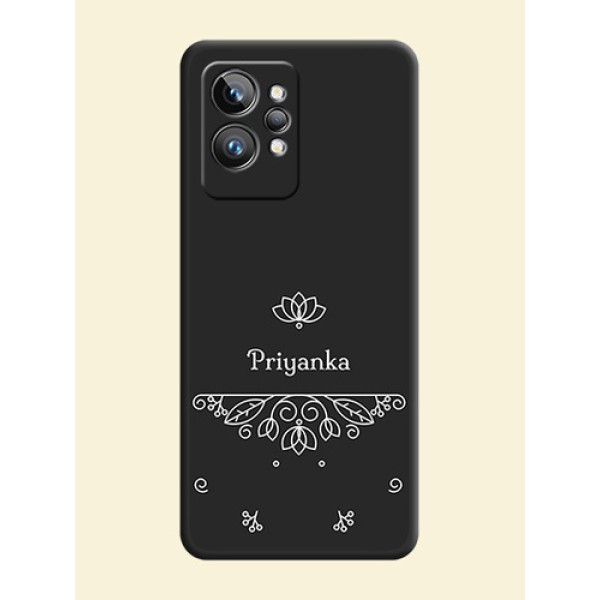 Lotus Garden Custom Text On Space Black Personalized Soft Matte Phone Covers -Realme Gt 2 Pro 5G Lotus Garden Custom Text On Space Black Personalized Soft Matte Phone Covers -Realme Gt 2 Pro 5G
