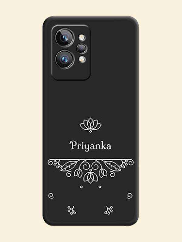Lotus Garden Custom Text On Space Black Personalized Soft Matte Phone Covers -Realme Gt 2 Pro 5G