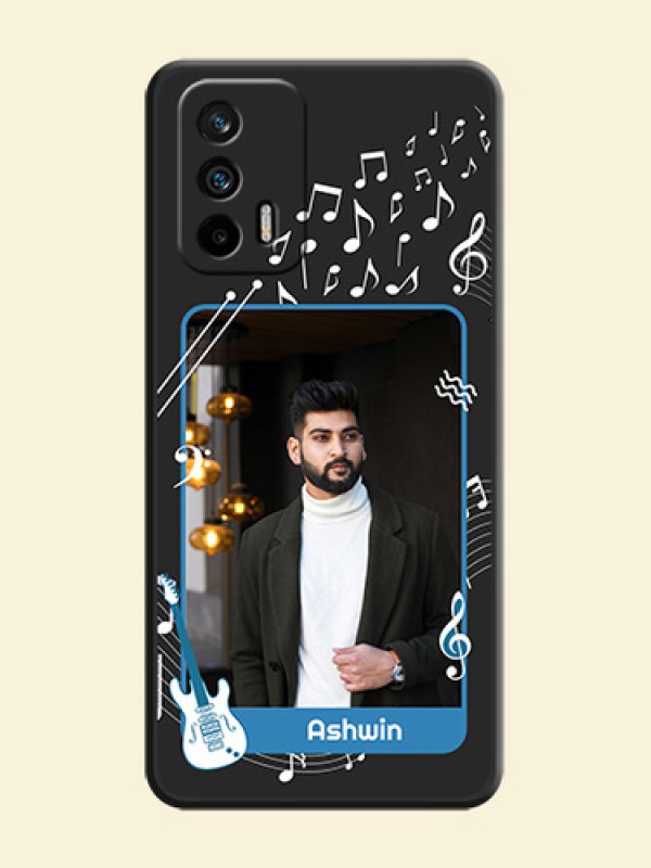 Musical Theme Design with Text on Photo on Space Black Soft Matte Mobile Case - Realme GT 5G