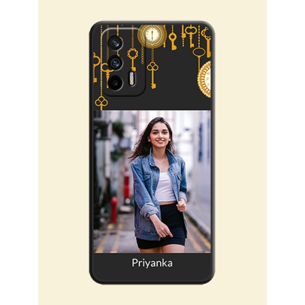 Decorative Design with Text on Space Black Custom Soft Matte Back Cover - Realme GT 5G Decorative Design with Text on Space Black Custom Soft Matte Back Cover - Realme GT 5G
