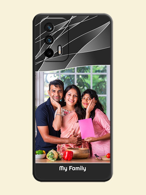 Mixed Wave Lines on Photo on Space Black Soft Matte Mobile Cover - Realme GT 5G