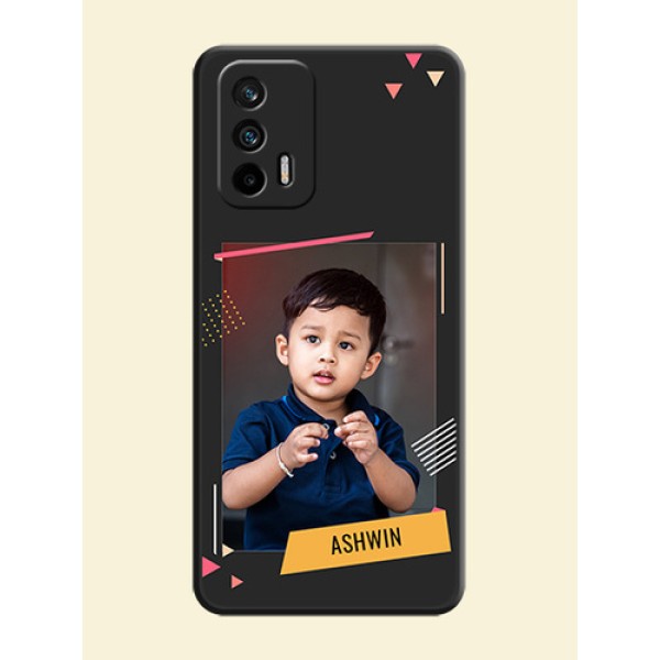 Photo Frame with Triangle Small Dots on Photo on Space Black Soft Matte Back Cover - Realme GT 5G Photo Frame with Triangle Small Dots on Photo on Space Black Soft Matte Back Cover - Realme GT 5G
