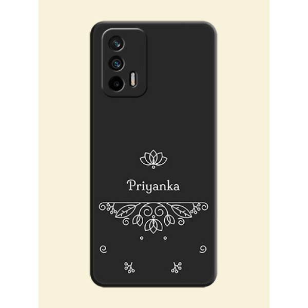 Lotus Garden Custom Text On Space Black Personalized Soft Matte Phone Covers -Realme Gt 5G Lotus Garden Custom Text On Space Black Personalized Soft Matte Phone Covers -Realme Gt 5G