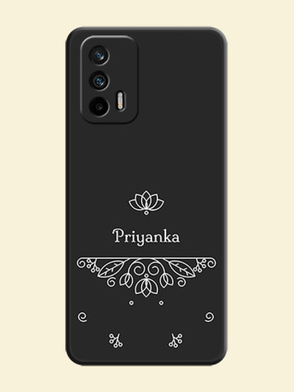 Lotus Garden Custom Text On Space Black Personalized Soft Matte Phone Covers -Realme Gt 5G