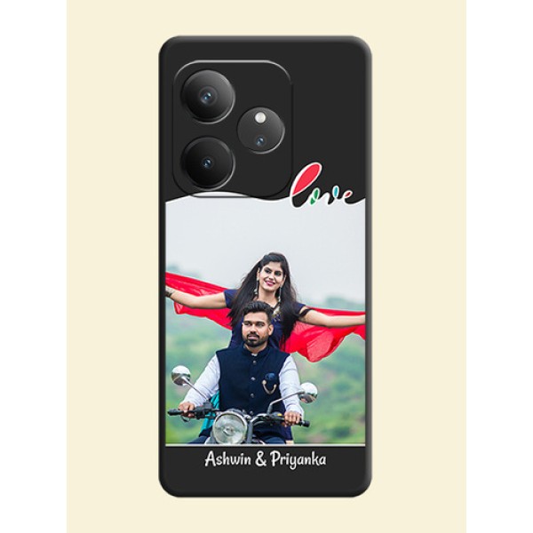 Fall in Love Pattern with Picture on Photo On Space Black Custom Soft Matte Mobile Back Cover - Realme GT 6