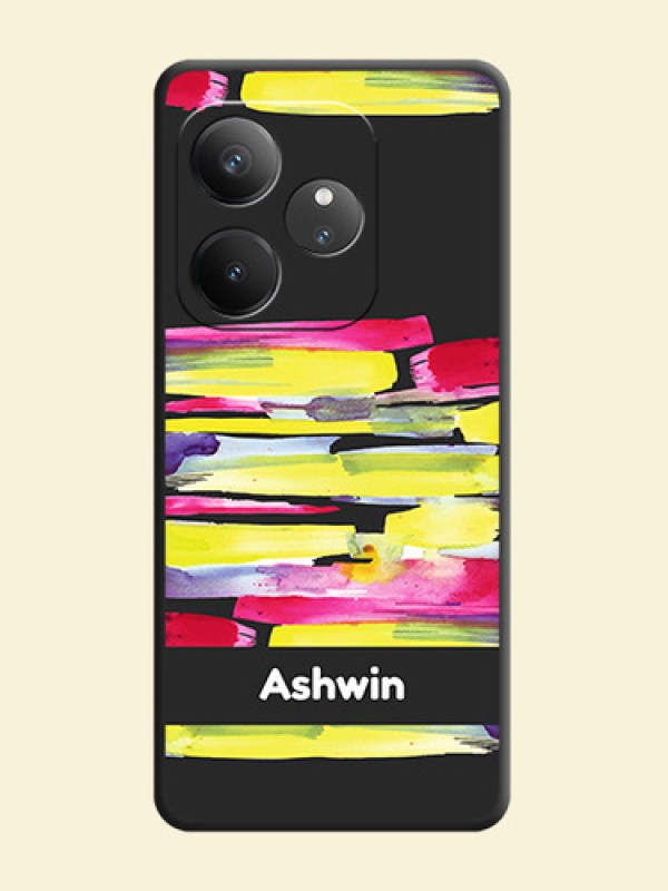 Brush Coloured On Space Black Custom Soft Matte Mobile Back Cover - Realme GT 6