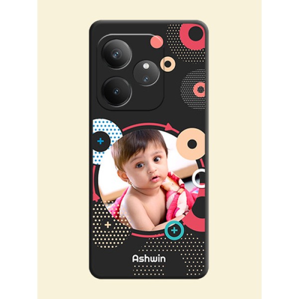 Multicoloured Round Image On Space Black Custom Soft Matte Mobile Back Cover - Realme GT 6