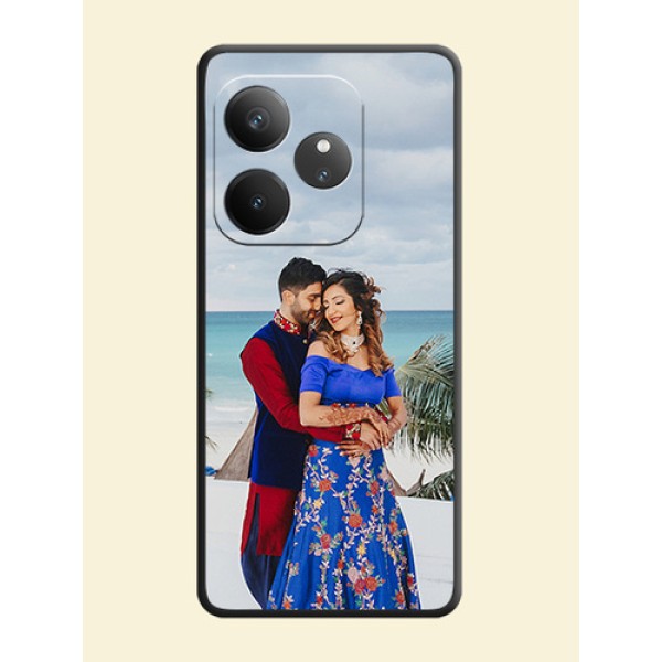 Full Single Pic Upload On Space Black Custom Soft Matte Mobile Back Cover - Realme GT 6 Full Single Pic Upload On Space Black Custom Soft Matte Mobile Back Cover - Realme GT 6