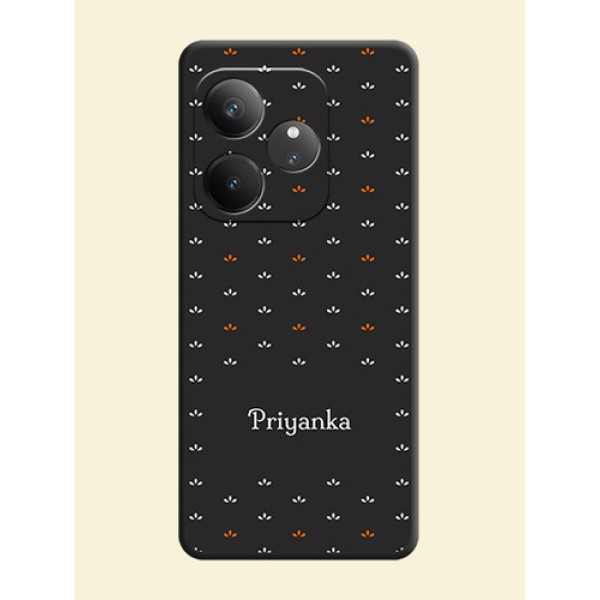 Simple Pattern With Custom Text On Space Black Custom Soft Matte Mobile Back Cover - Realme GT 6 Simple Pattern With Custom Text On Space Black Custom Soft Matte Mobile Back Cover - Realme GT 6