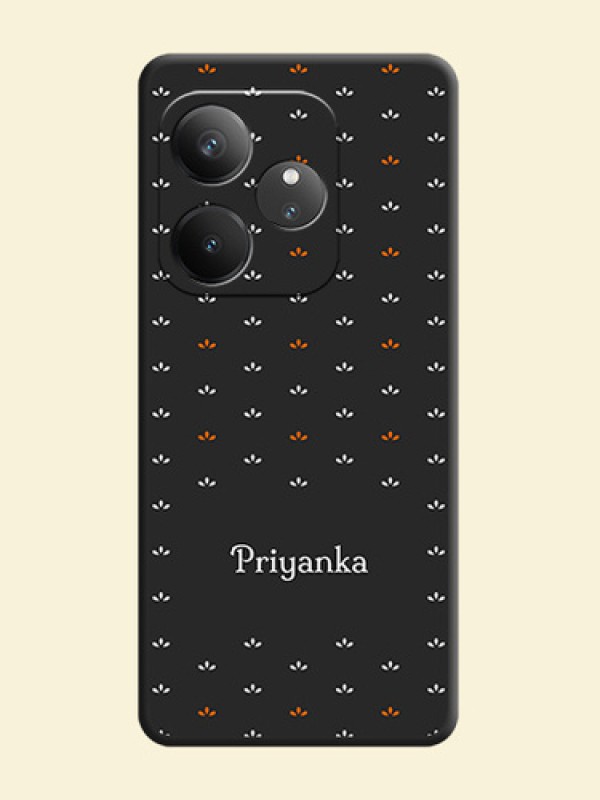 Simple Pattern With Custom Text On Space Black Custom Soft Matte Mobile Back Cover - Realme GT 6