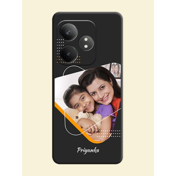 Yellow Triangle on Photo On Space Black Custom Soft Matte Mobile Back Cover - Realme GT 6T 5G