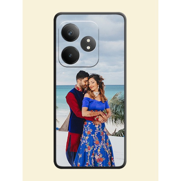 Full Single Pic Upload On Space Black Custom Soft Matte Mobile Back Cover - Realme GT 6T 5G Full Single Pic Upload On Space Black Custom Soft Matte Mobile Back Cover - Realme GT 6T 5G
