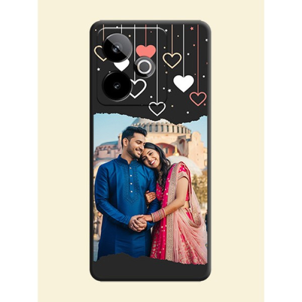 Love Hangings with Splash Wave Picture On Space Black Custom Soft Matte Mobile Back Cover - Realme GT 7 5G Love Hangings with Splash Wave Picture On Space Black Custom Soft Matte Mobile Back Cover - Realme GT 7 5G