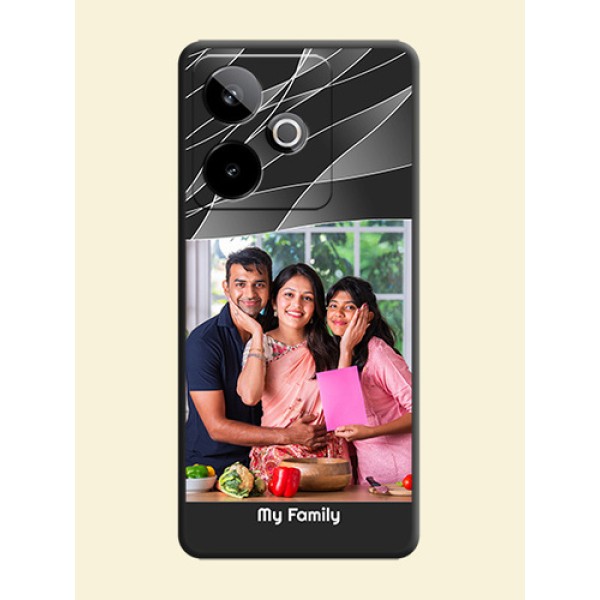 Mixed Wave Lines on Photo On Space Black Custom Soft Matte Mobile Back Cover - Realme GT 7 5G Mixed Wave Lines on Photo On Space Black Custom Soft Matte Mobile Back Cover - Realme GT 7 5G